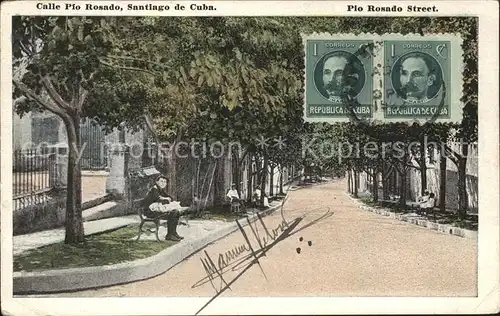 Santiago de Cuba Calle Pio Rosado Stempel auf AK / Kuba /