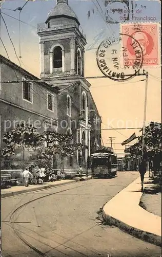 Santiago de Cuba Iglesia de San Francisco Tranvia Stempel auf AK / Kuba /