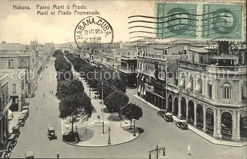 Habana Havana Paseo Marti o Prado Stempel auf AK / Havana /