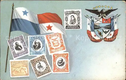Panama Landesflagge Briefmarken Wappen / Panama /