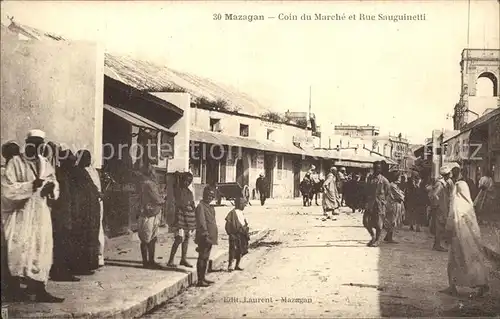 Mazagan Coin du Marche et Rue Sauguinetti / Marokko /