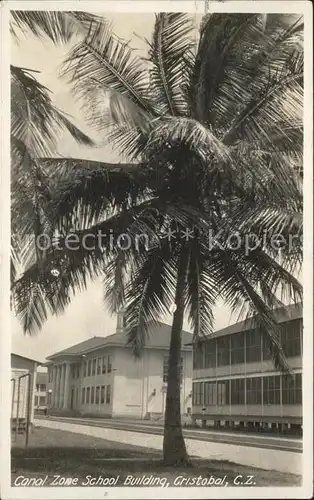 Cristobal Panama Canal Zone School Building Palm Tree / Panama /