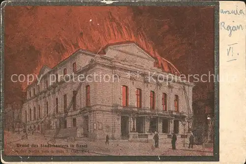 Basel BS Brand des Stadttheaters Oktober 1901 / Basel /Bz. Basel Stadt City