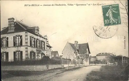 Riva-Bella Avenue de l'Industrie Villas Stempel auf AK / Ouistreham /Arrond. de Caen