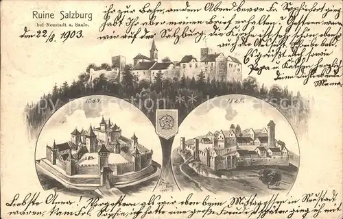 Neustadt Saale Ruine Salzburg 1380 und 1525 / Bad Neustadt a.d.Saale /Rhoen-Grabfeld LKR