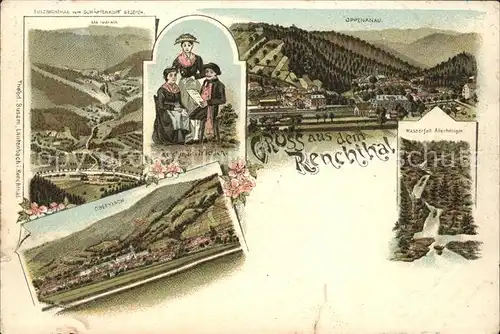 Renchtal Trachten Oppenanau Wasserfall Allerheiligen Litho / Oberkirch /Ortenaukreis LKR