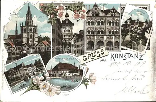 Konstanz Bodensee Muenster Schnetztor Hussenhaus Rathaus Insel Hotel Consiliumsgebaeude / Konstanz /Konstanz LKR