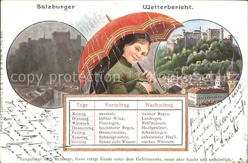 Salzburg Oesterreich Wetterbericht Frau mit Schirm / Salzburg /Salzburg und Umgebung
