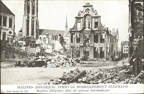 Malines Mechelen Flandre apres le bombardements  / Mechelen /Antwerpen
