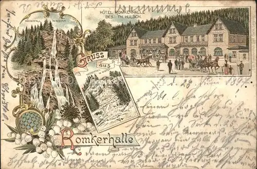 Okertal Hotel Romkerhalle Wasserfall Litho / Goslar /Goslar LKR