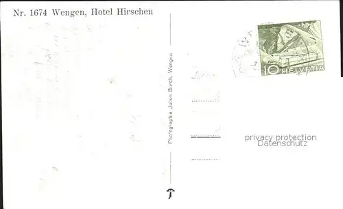 Wengen BE Hotel Hirschen / Wengen /Bz. Interlaken
