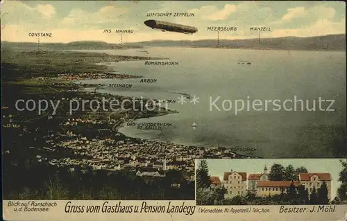 Rorschach Bodensee Luftschiff Zeppelin Gasthaus Pension Landegg /  /