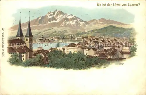 Luzern LU Wo ist der Loewe von Luzern ? / Luzern /Bz. Luzern City