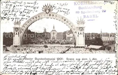 Basel BS Basler Bundesfestspiel 1901 / Basel /Bz. Basel Stadt City
