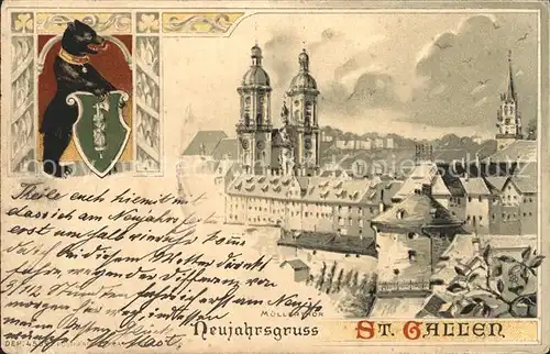 St Gallen Kanton Muellerthor Neujahrsgruss / St Gallen /Bz. St. Gallen City