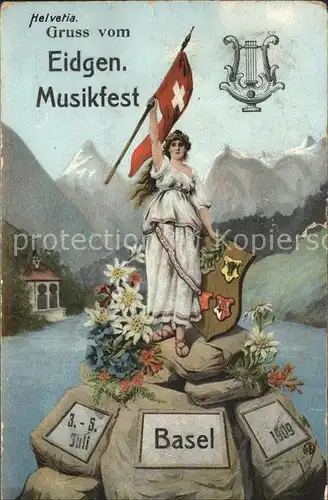 Basel BS Eidgenoessisches Musikfest 3 bis 5 Juli 1909 / Basel /Bz. Basel Stadt City