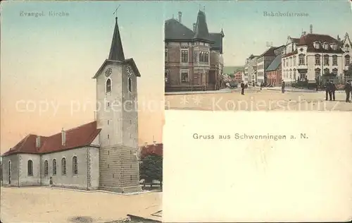 Schwenningen Neckar Bahnhofstrasse Evangelische Kirche / Villingen-Schwenningen /Schwarzwald-Baar-Kreis LKR