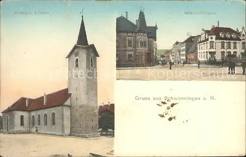 Schwenningen Neckar Bahnhofstrasse Evangelische Kirche / Villingen-Schwenningen /Schwarzwald-Baar-Kreis LKR