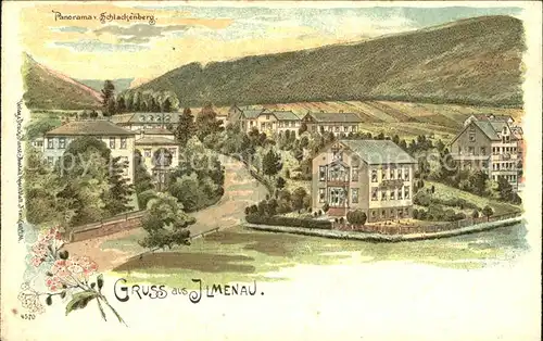 Bad Ilmenau Panorama vom Schlackenberg Litho / Ilmenau /Ilm-Kreis LKR