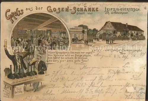 Eutritzsch Gosen-Schaenke Gedicht Gustan Schumann Litho  / Leipzig /Leipzig Stadtkreis