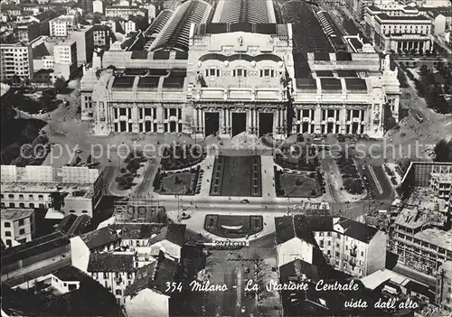 Milano Fliegeraufnahme La Stazione Centrale / Italien /