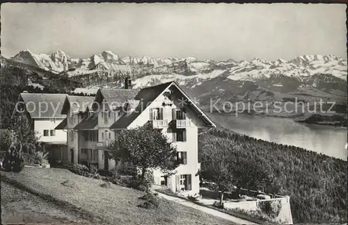 Haltenegg Thun Hotel Pension Haltenegg mit Eiger Moench Jungfrau / Heiligenschwendi /Bz. Thun