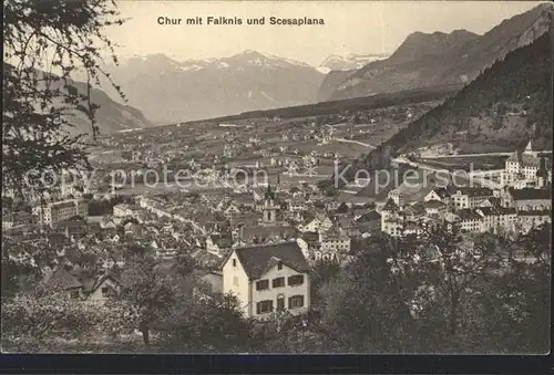 Chur GR mit Falknis und Scesaplana / Chur /Bz. Plessur