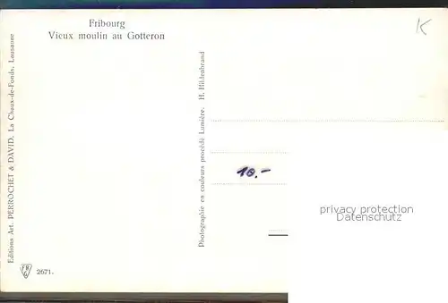 Fribourg FR Vieux moulin au Gotteron / Fribourg FR /Bz. La Sarine