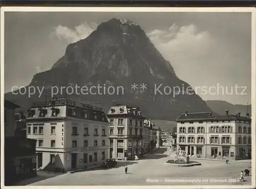 Glarus GL Gemeindehauptplatz mit Glaernisch / Glarus /Bz. Glarus