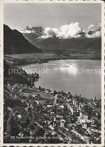 Territet Chillon et Dents du Midi / Montreux /Bz. Vevey