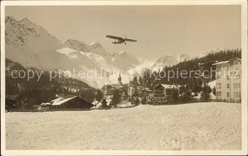 Arosa GR Winterpanorama Alpen Motorflugzeug / Arosa /Bz. Plessur