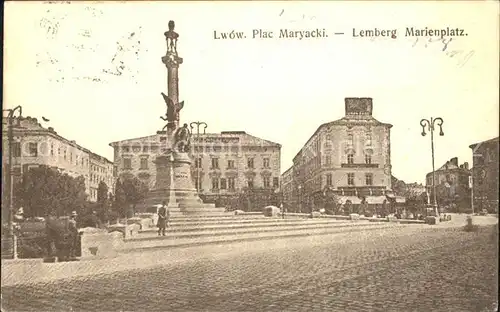 Lwow Lemberg Lviv Plac Maryacki Marienplatz Denkmal / Ukraine /
