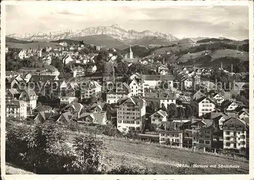 Herisau AR Stadtbild mit Saentiskette Appenzeller Alpen / Herisau /Bz. Hinterland