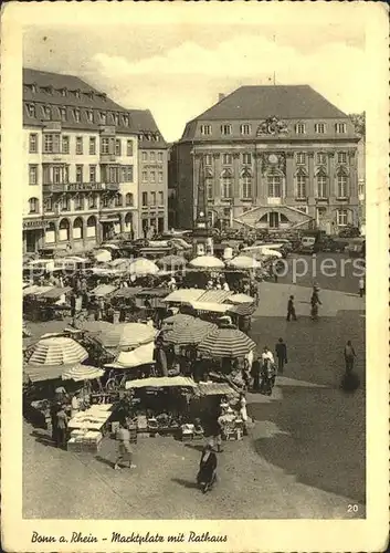 Bonn Rhein Marktplatz und Rathaus / Bonn /Bonn Stadtkreis