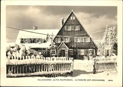 Altenberg Erzgebirge Waldschaenke Altes Raupennest / Geising /Saechsische Schweiz-Osterzgebirge LKR