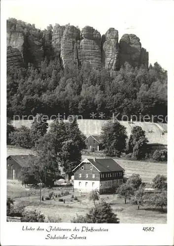 Saechsische Schweiz Felstuerme des Pfaffensteins Kat. Rathen Sachsen