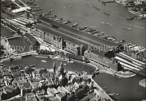 Amsterdam Niederlande St Nicolaaskerk en Centraal Station Fliegeraufnahme Kat. Amsterdam