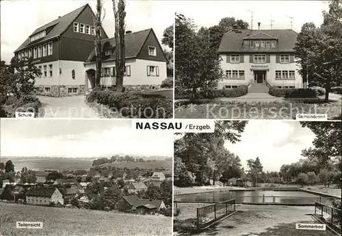 Nassau Brand Erbisdorf Schule Gemeindeamt Teilansicht Sommerbad Kat. Brand Erbisdorf