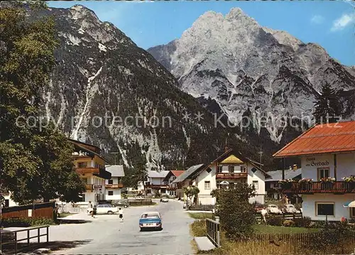 Weidach Leutasch Strassenansicht oefelekopf Wetterstein Haus am Seebach Kat. Leutasch Tirol