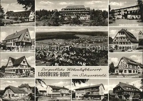 Rodt Lossburg Haus Zollernblick Gasthof Ochsen Gasthof Traube Muetterheim  Kat. Lossburg
