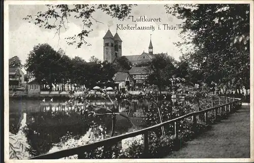 Klosterlausnitz Teich mit Kirche