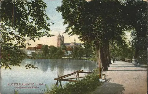 Klosterlausnitz Klosterteich mit Kirche