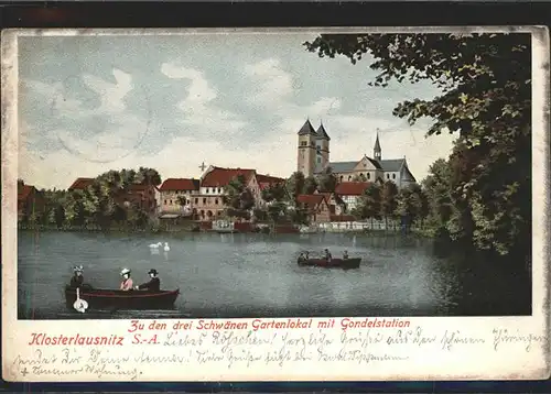 Klosterlausnitz Gartenlokal zu den drei Schwaenen mit Gondelstation