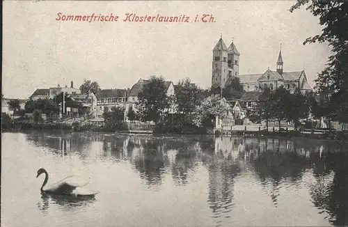 Klosterlausnitz Klosterteich mit Kirche