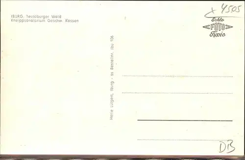 Iburg Teutoburger Wald Kneippsanatorium Geschwister Kassen Kat. Hoerstel