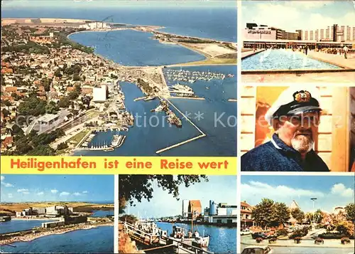 Heiligenhafen Ostseebad Fliegeraufnahme Hafen Schwimmbad Anleger Seemann Kat. Heiligenhafen