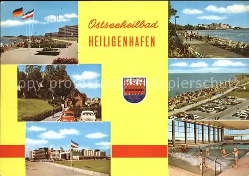 Heiligenhafen Ostseebad Strandpromenade Hallenschwimmbad Hotelanlage Wappen Kat. Heiligenhafen