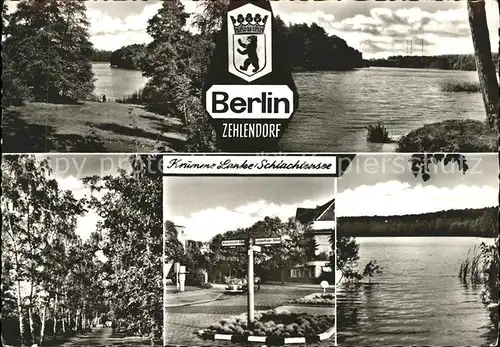 Zehlendorf Berlin Partie am Krumme Lanke Schlachtensee Wappen Baumallee / Berlin /Berlin Stadtkreis