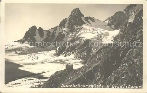 Saarbrueckerhuette Alpenverein Schutzhuette mit Grosslitzner Kat. Silvretta
