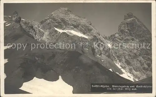 Maedelegabel Hochfrottspitze Trettachspitze Allgaeuer Alpen Kat. Oberstdorf